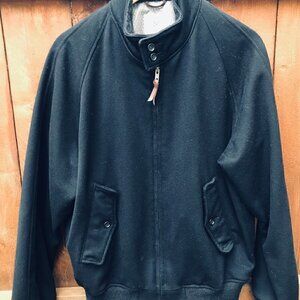 Maus & Hoffman Loro Piana Navy Wool Barracuda Bomber Jacket Size M